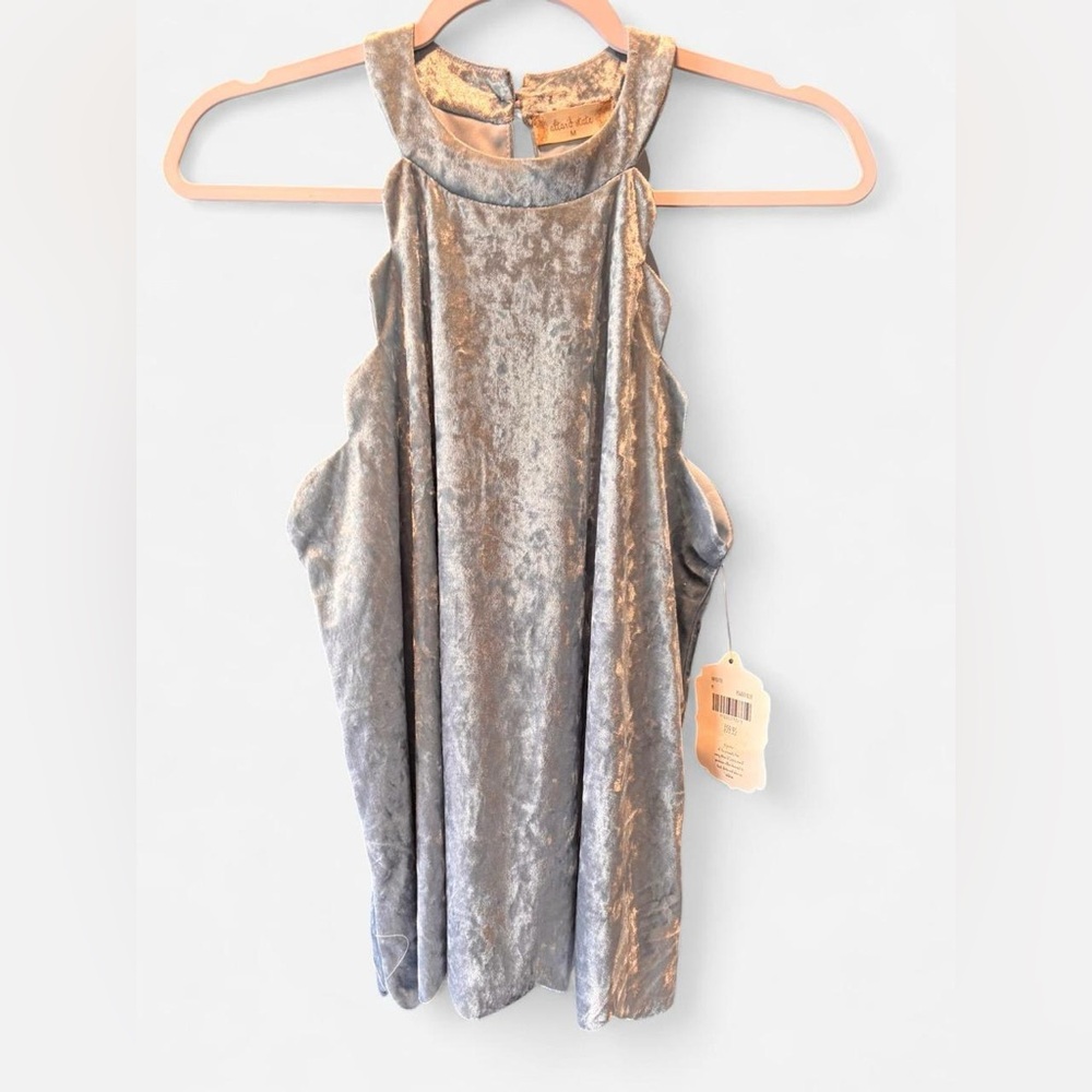 Altar’d State Velvet Halter Top NWT – Powder Blue – Size M
